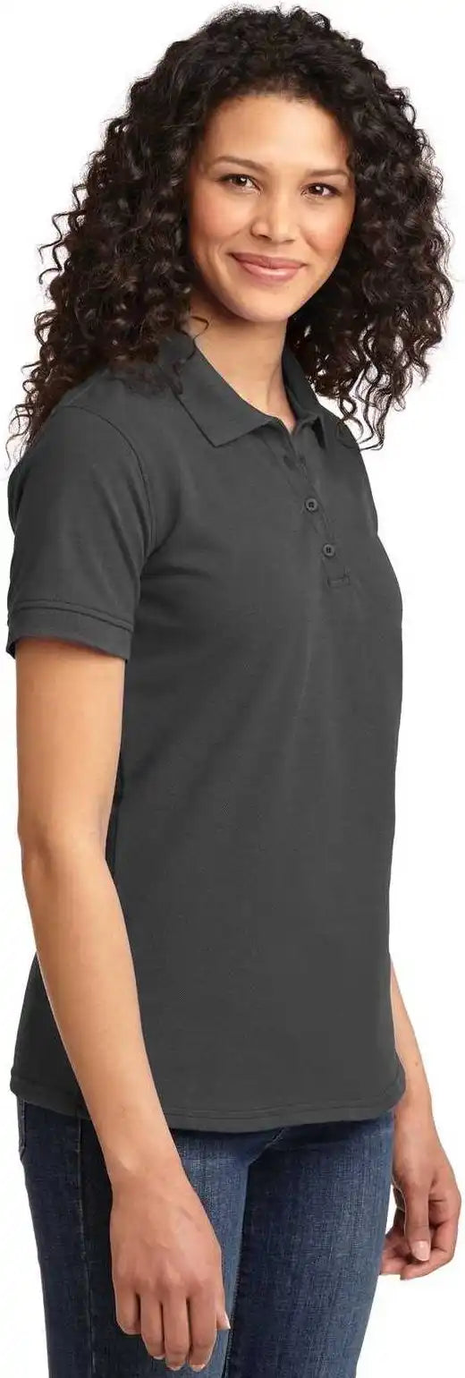 Port &amp; Company Lkp155 Ladies Core Blend Pique Polo Charcoal