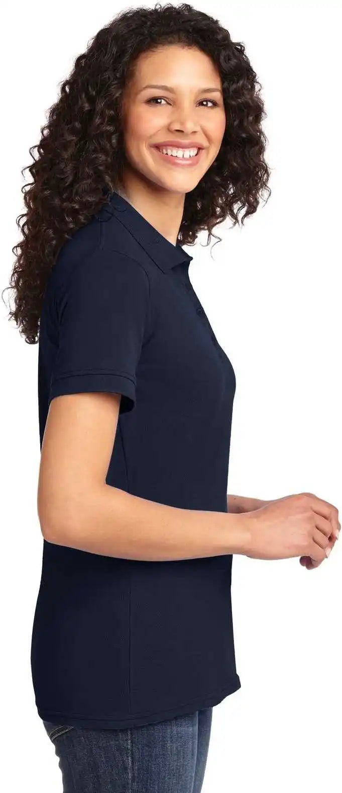 Port &amp; Company Lkp155 Ladies Core Blend Pique Polo Deep Navy