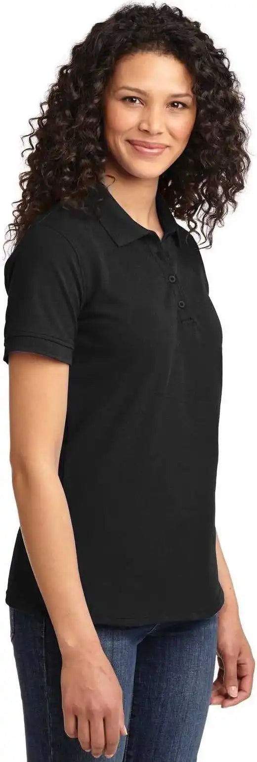 Port &amp; Company Lkp155 Ladies Core Blend Pique Polo Jet Black