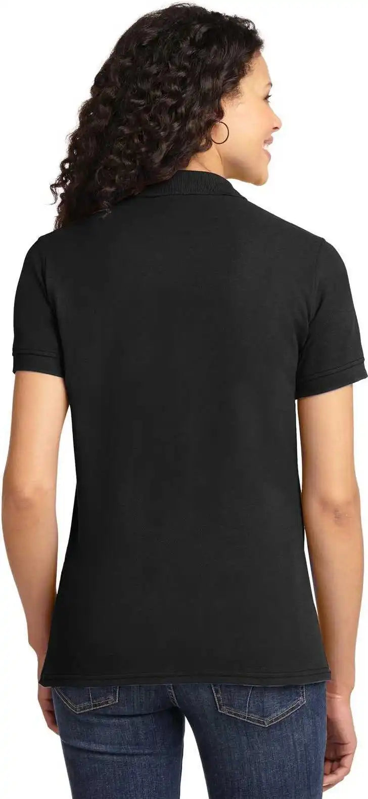 Port &amp; Company Lkp155 Ladies Core Blend Pique Polo Jet Black