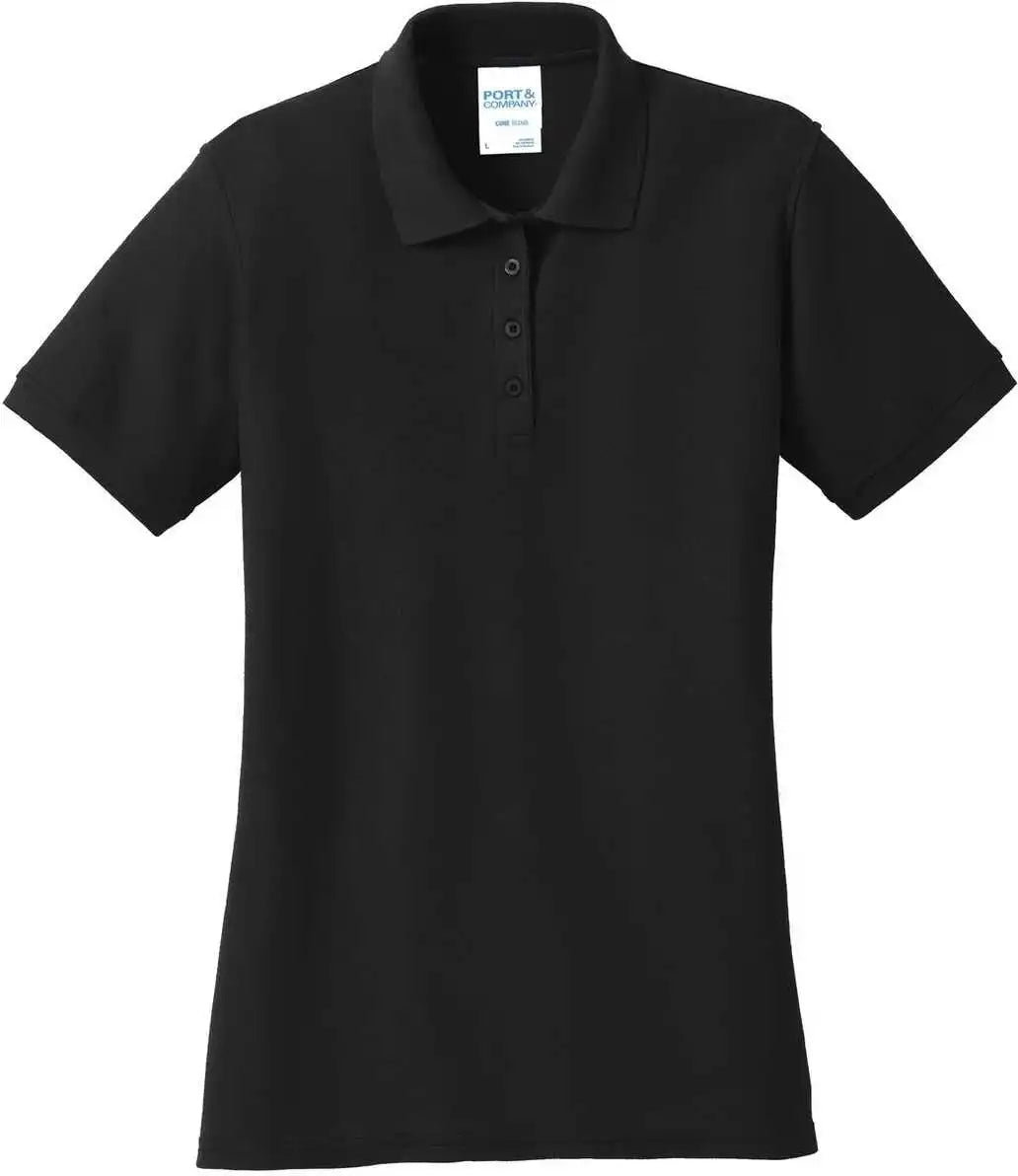 Port &amp; Company Lkp155 Ladies Core Blend Pique Polo Jet Black
