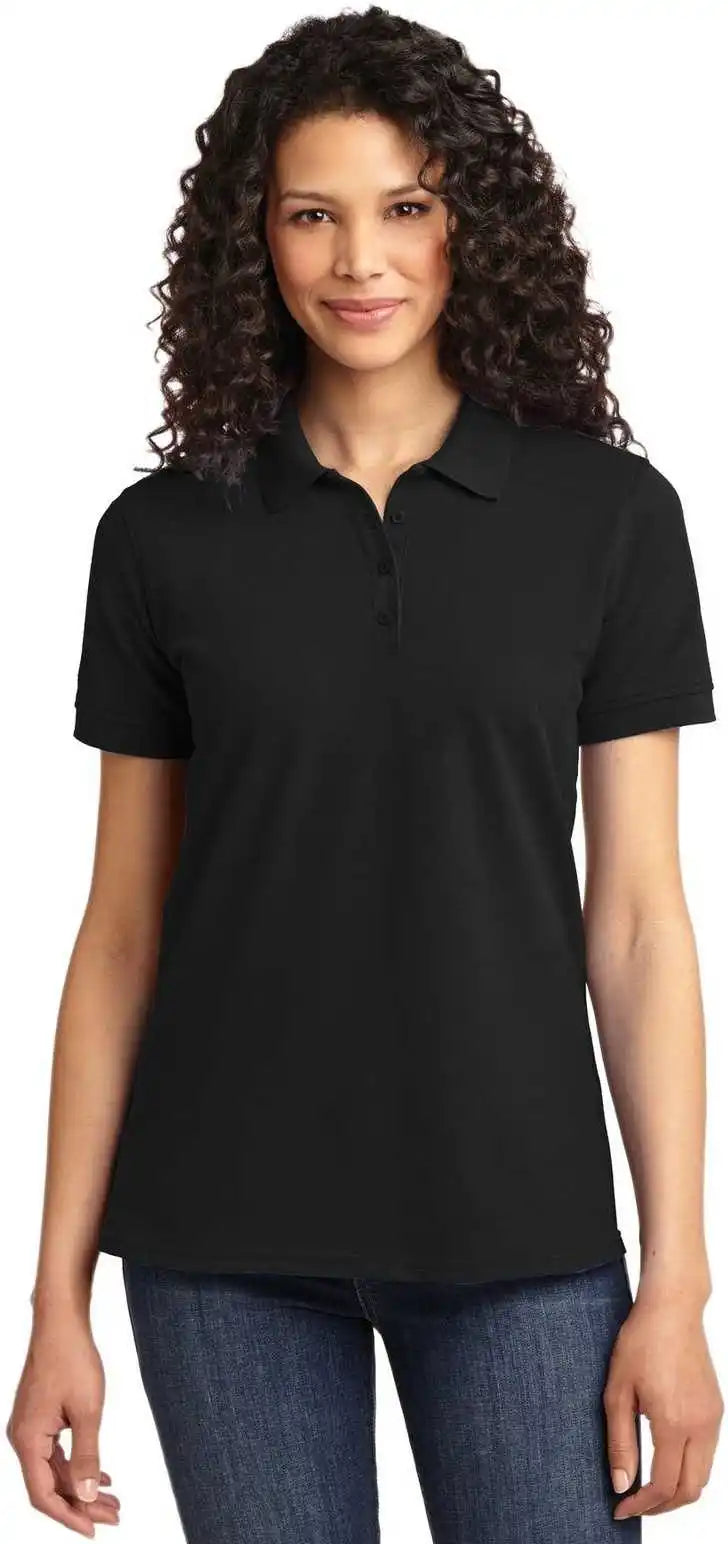 Port &amp; Company Lkp155 Ladies Core Blend Pique Polo Jet Black