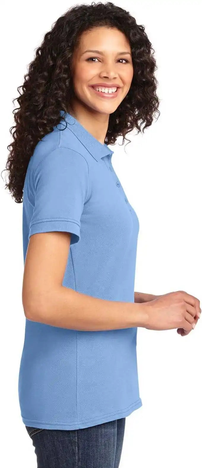 Port & Company Lkp155 Ladies Core Blend Pique Polo - Light Blue