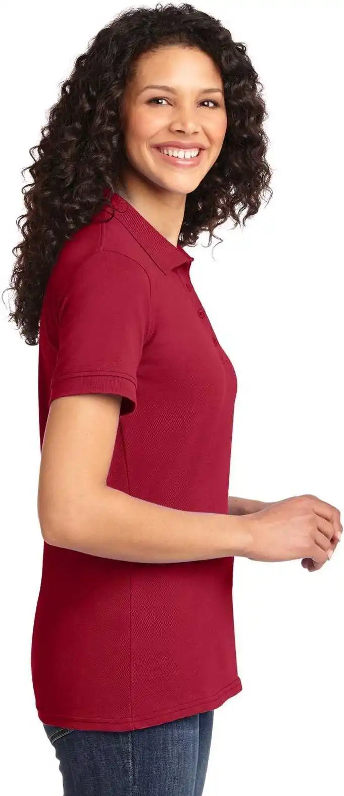 Port &amp; Company Lkp155 Ladies Core Blend Pique Polo Red