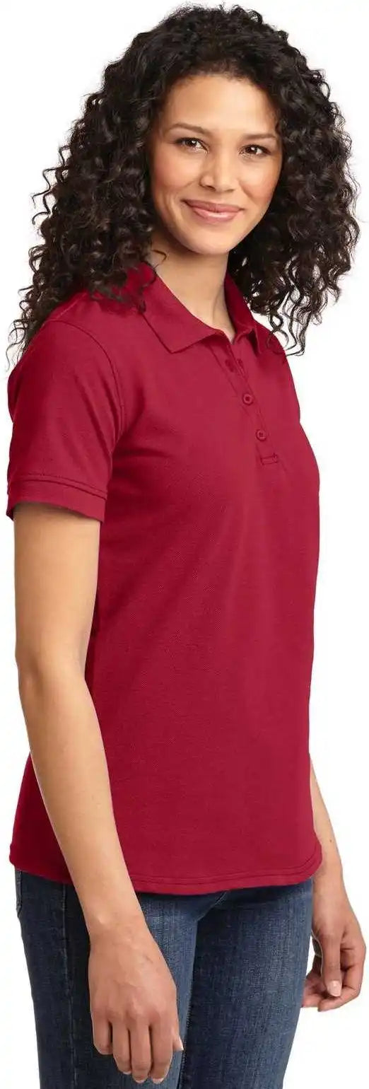 Port &amp; Company Lkp155 Ladies Core Blend Pique Polo Red