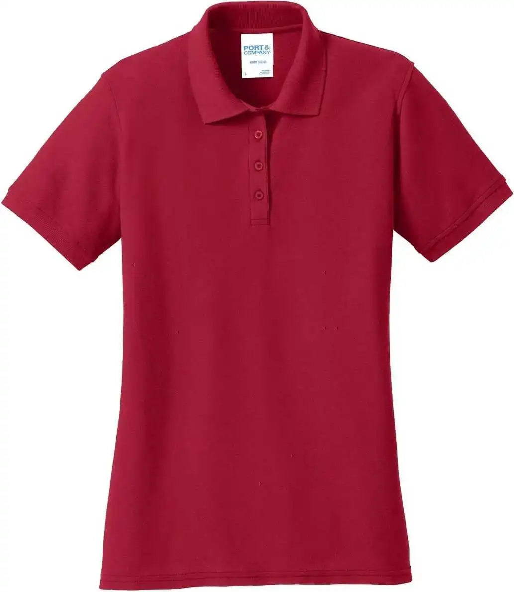 Port &amp; Company Lkp155 Ladies Core Blend Pique Polo Red