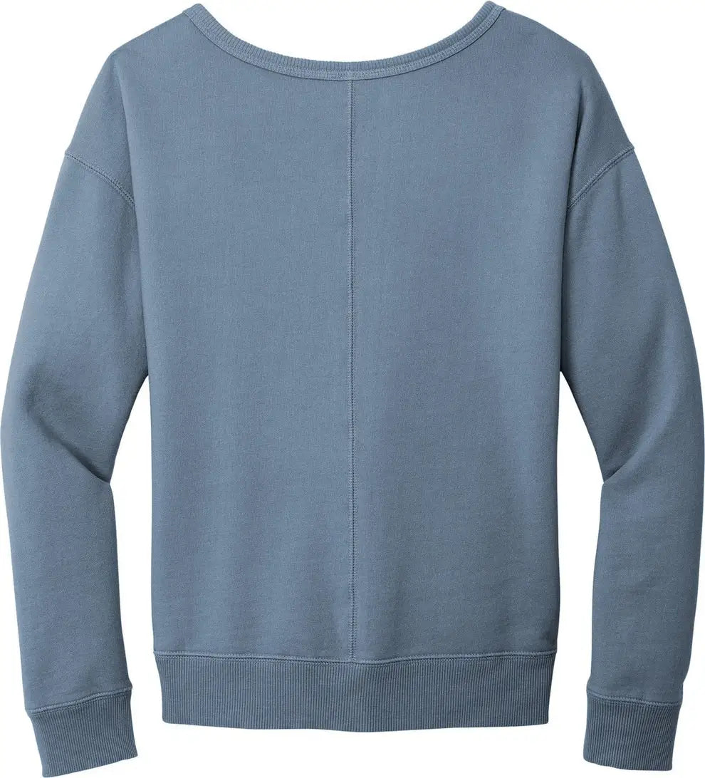 Port & Company Lpc098v co Women’s Beach Wash Garment-dyed V-neck Sweatshirt - Faded Denim