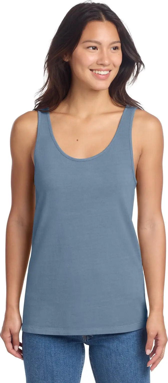 Port & Company Lpc099tt co Women’s Beach Wash Garment-dyed Tank - Faded Denim - Ladies Xs