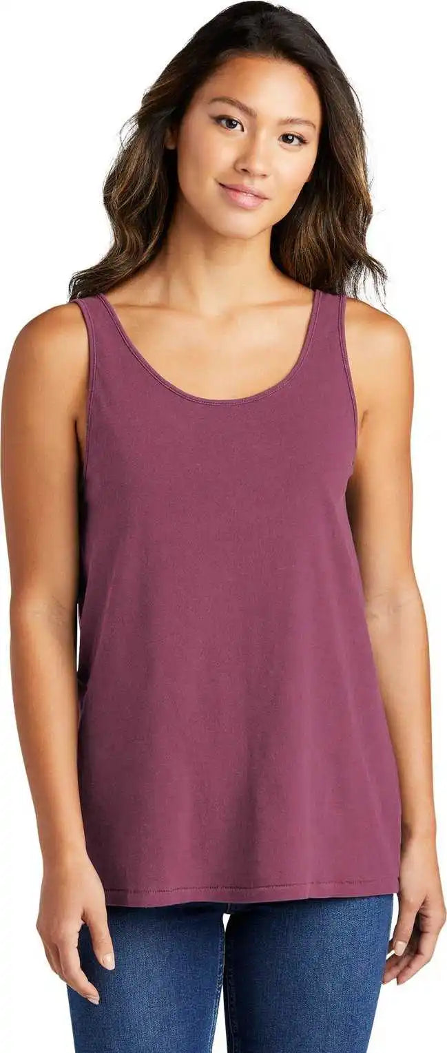 Port &amp; Company Lpc099tt Ladies Beach Wash Garment Dyed Tank Vtgraspbry