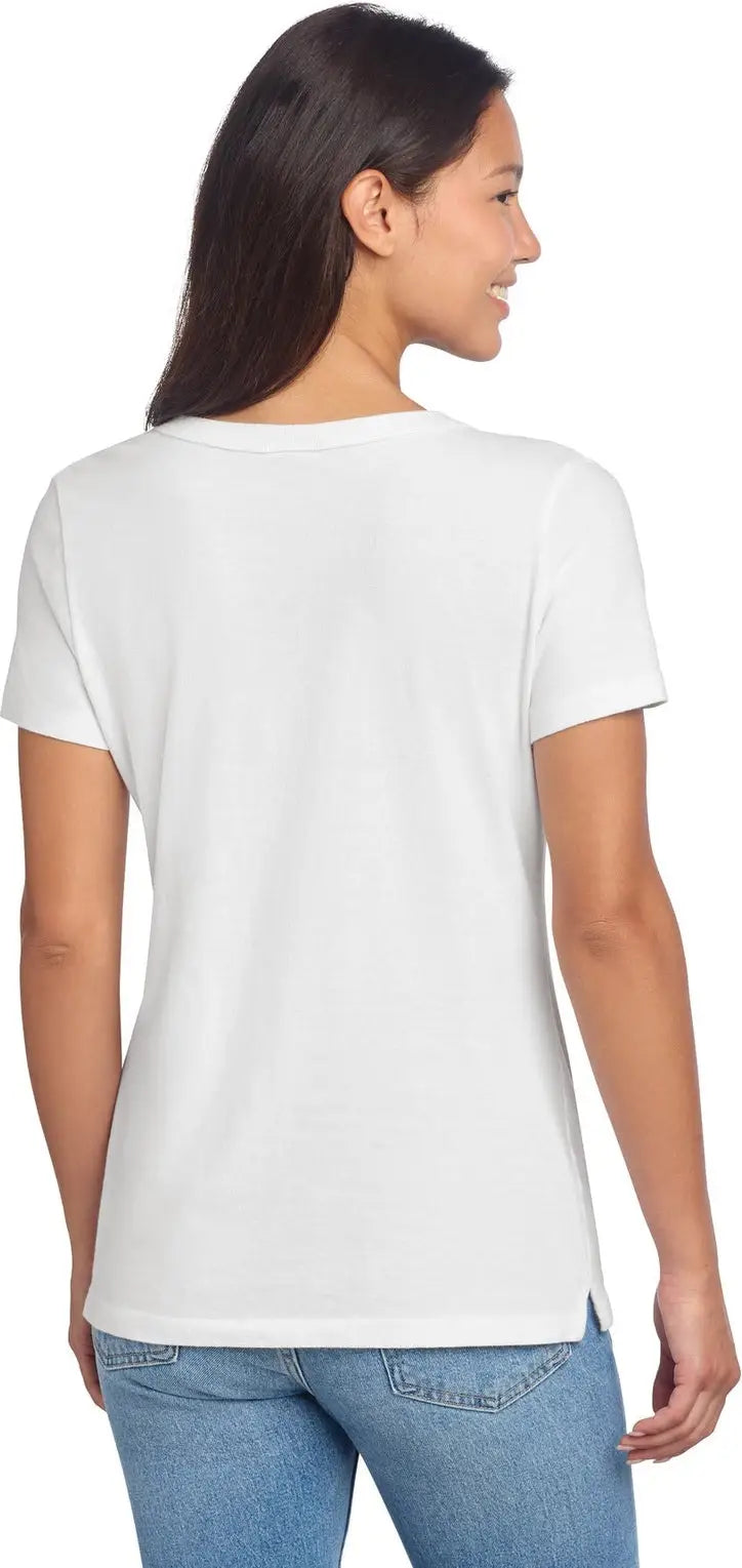 Port & Company Lpc099v co Women’s Beach Wash Garment-dyed V-neck Tee - White