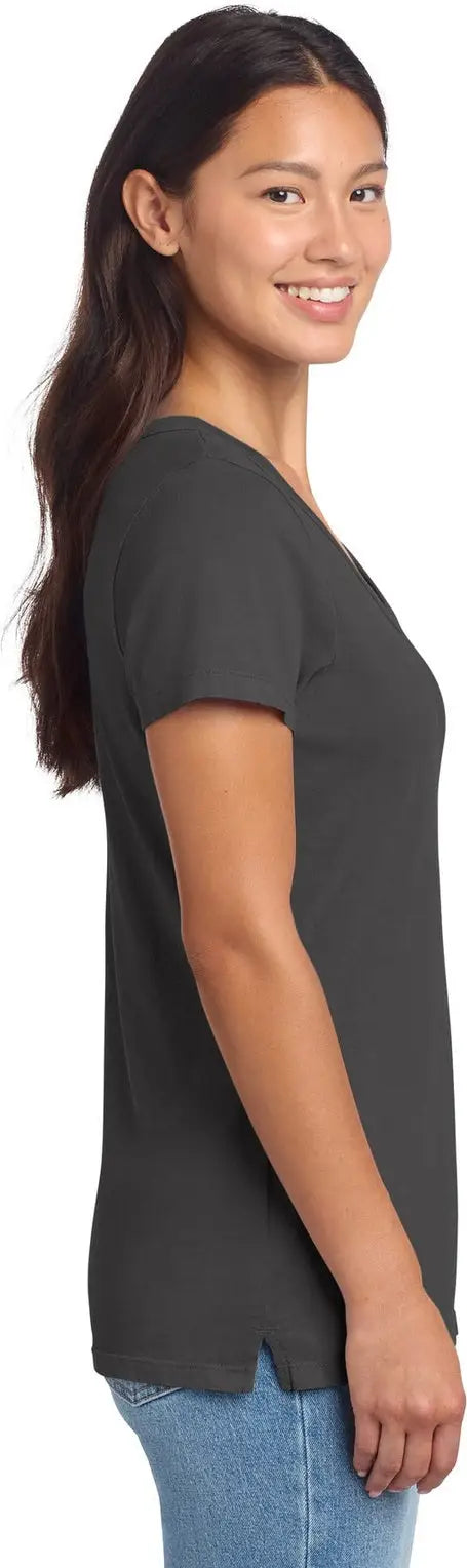 Port & Company Lpc099v co Women’s Beach Wash Garment-dyed V-neck Tee - Coal