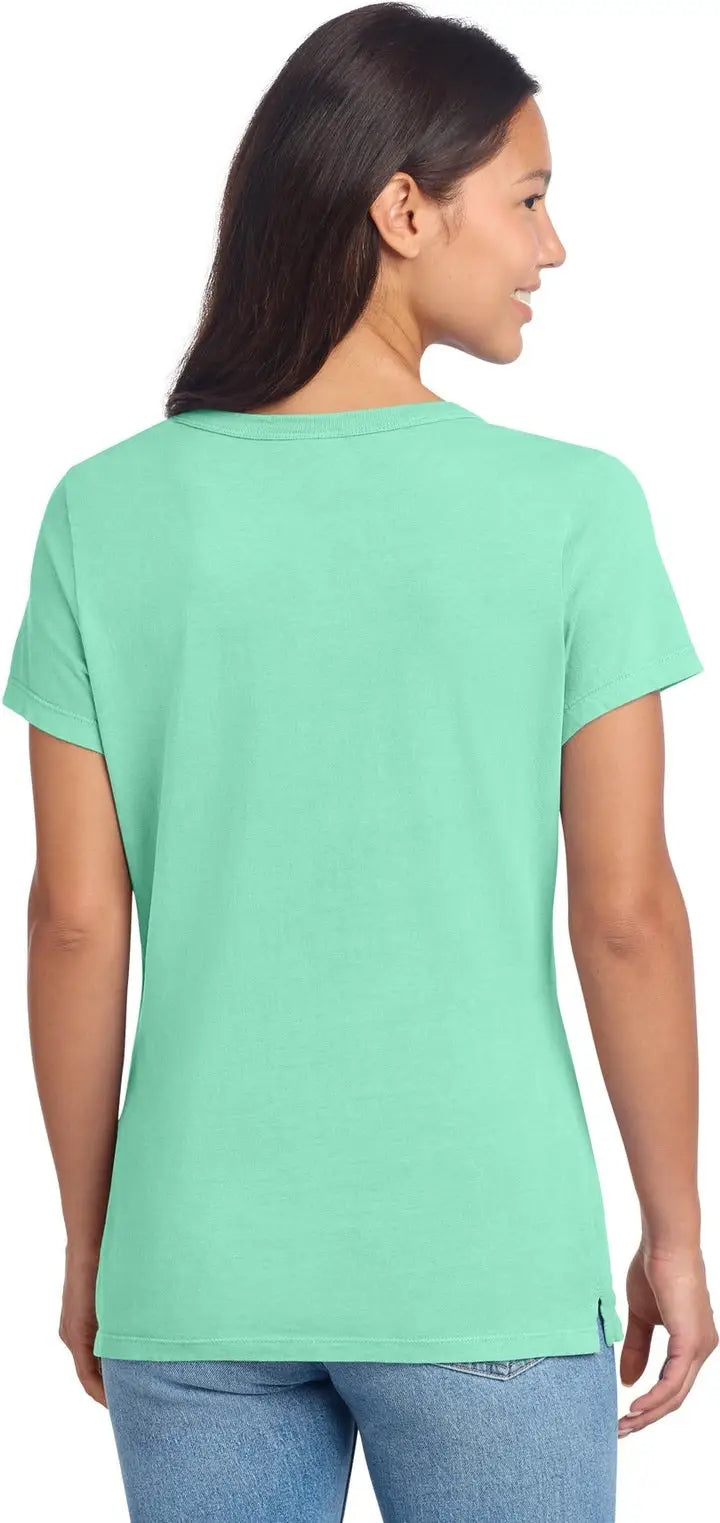 Port & Company Lpc099v co Women’s Beach Wash Garment-dyed V-neck Tee - Jadeite