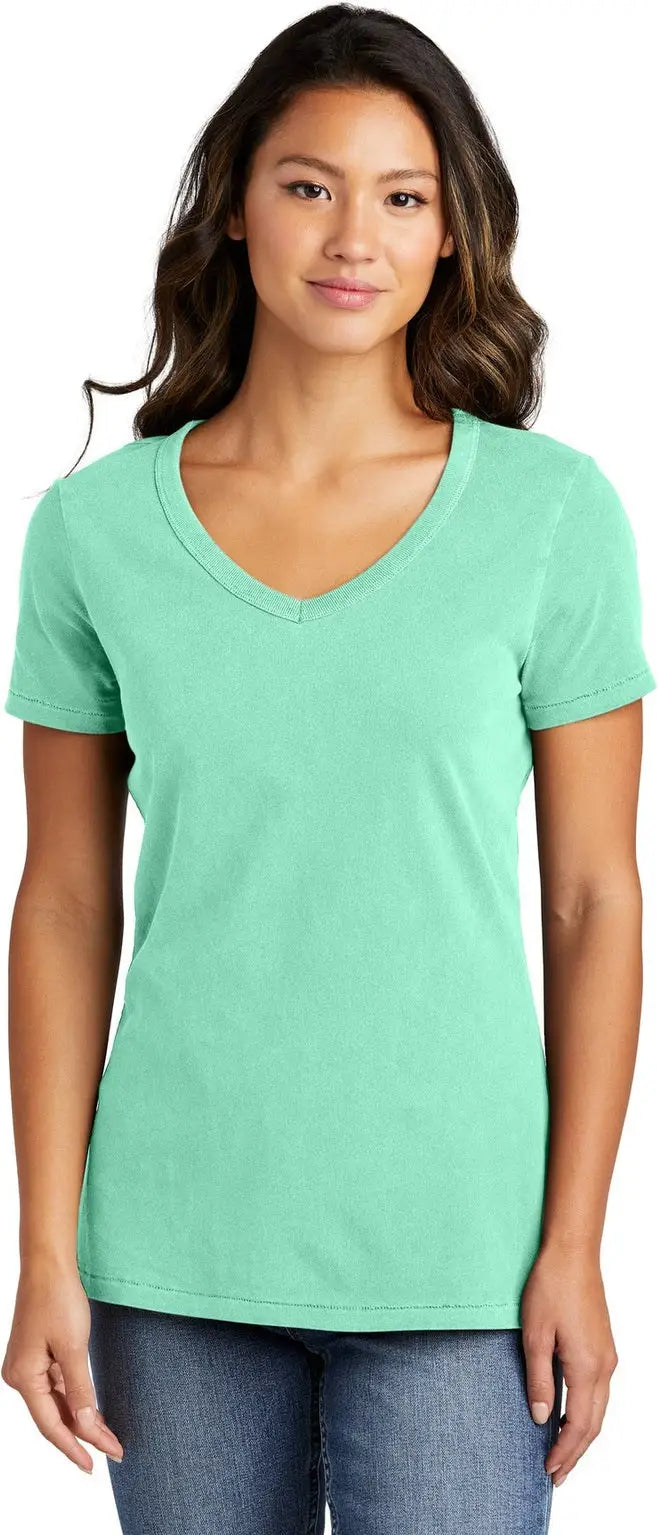 Port & Company Lpc099v co Women’s Beach Wash Garment-dyed V-neck Tee - Jadeite - Ladies Xs