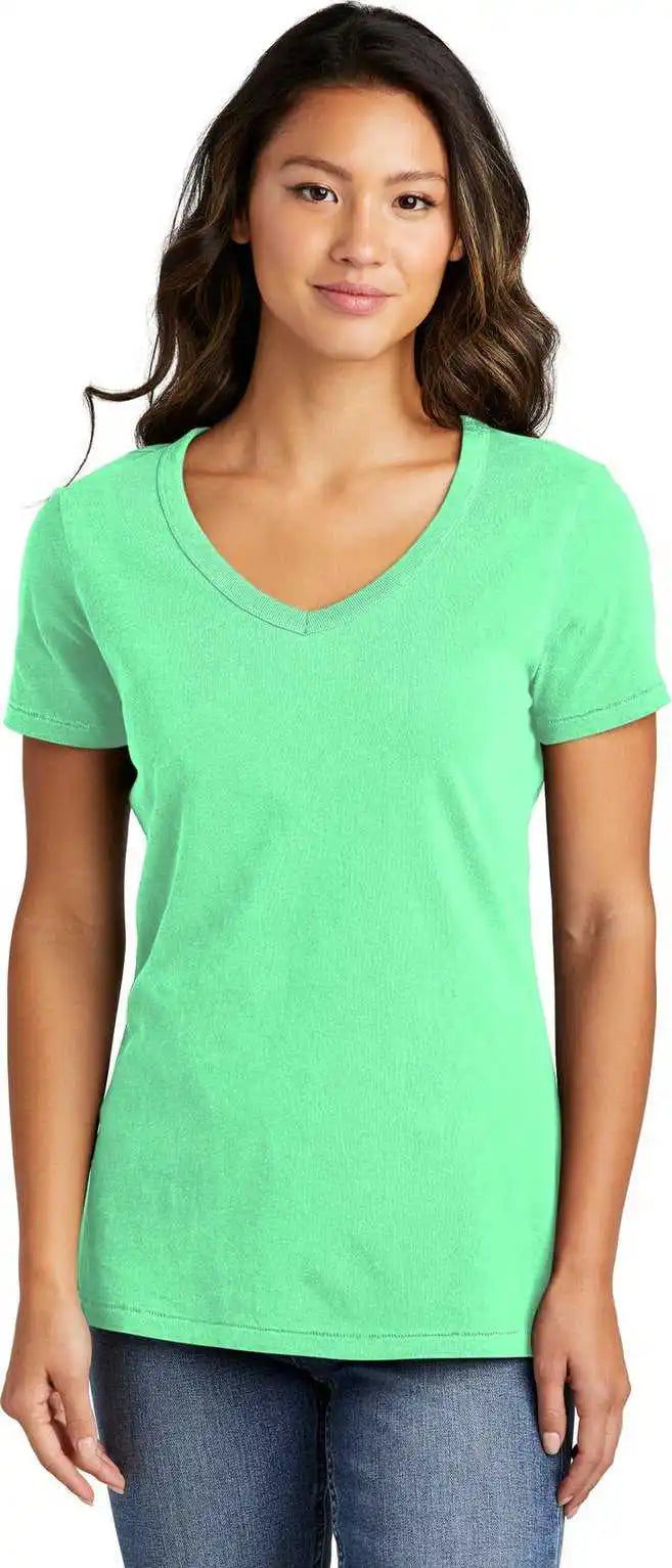 Port &amp; Company Lpc099v Ladies Beach Wash Garment Dyed v Neck Tee Jadeite