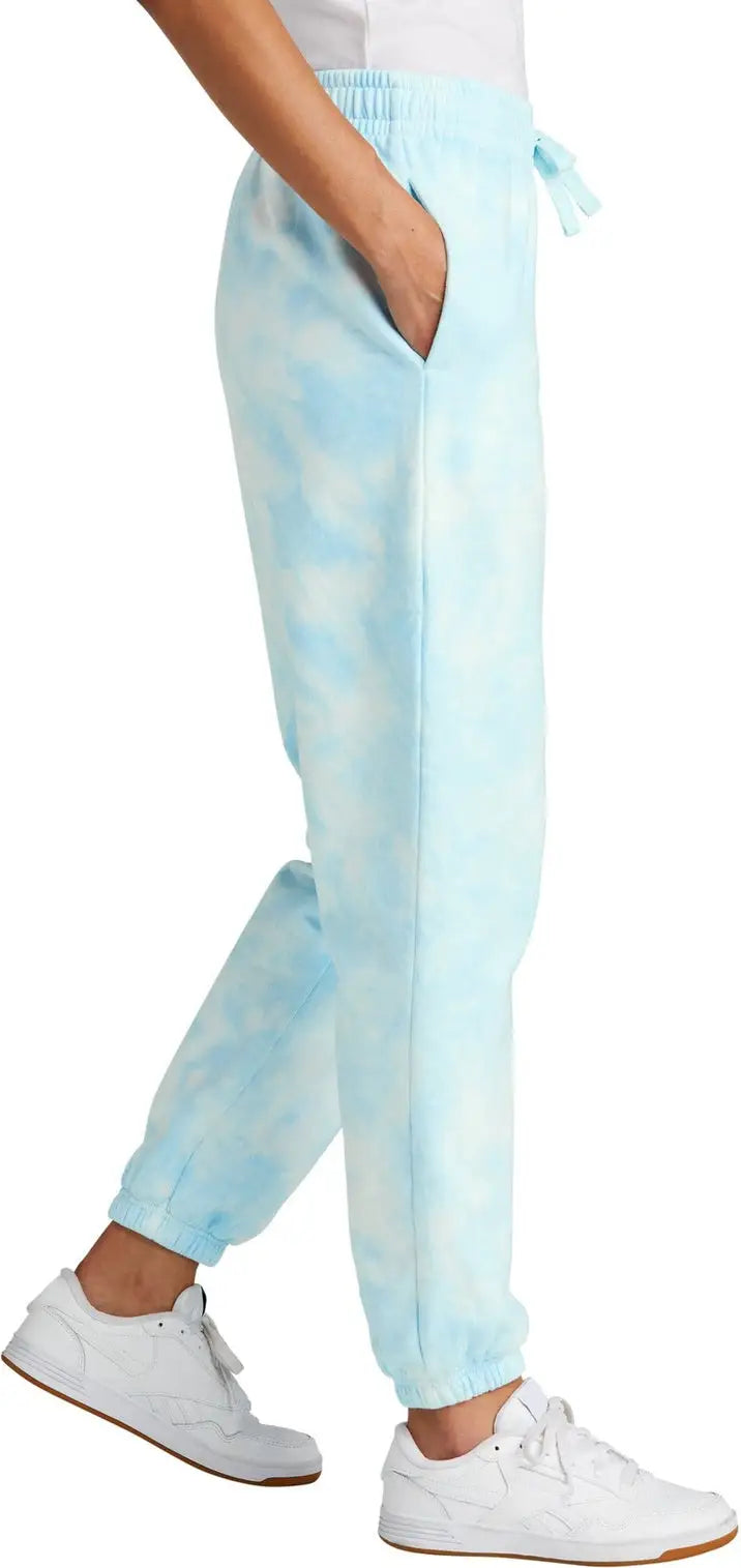 Port & Company Lpc140p co Women’s Beach Wash Cloud Tie-dye Sweatpant - Glacier