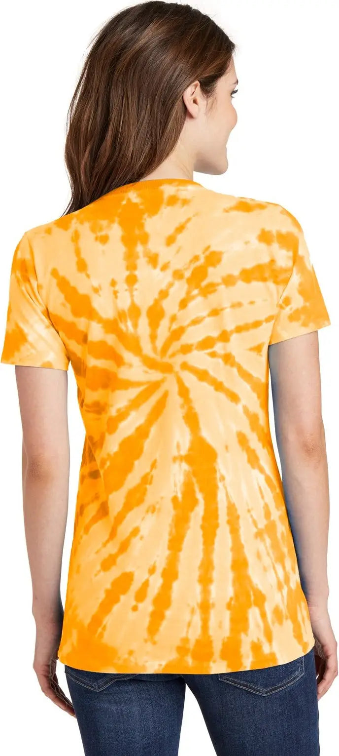 Port & Company Lpc147v co Women’s Tie-dye V-neck Tee - Gold