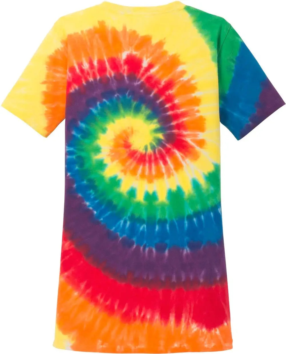 Port & Company Lpc147v co Women’s Tie-dye V-neck Tee - Rainbow