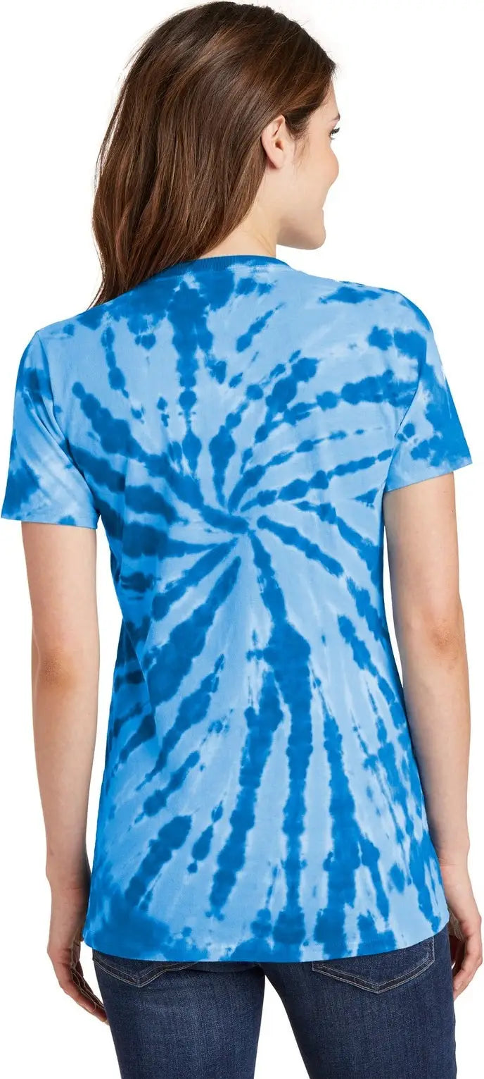 Port & Company Lpc147v co Women’s Tie-dye V-neck Tee - Royal