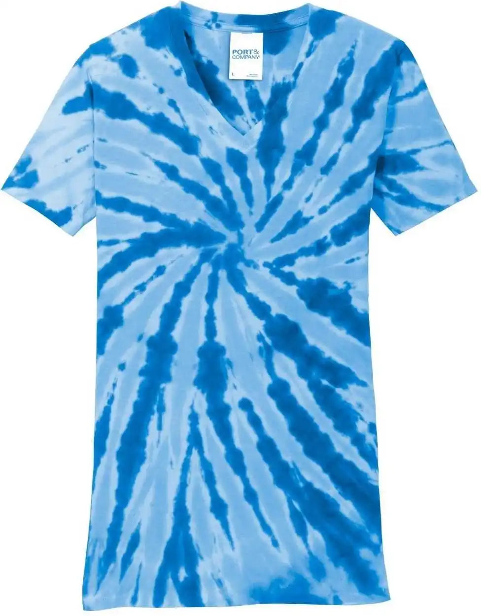 Port & Company Lpc147v Ladies Tie Dye v Neck Tee Royal