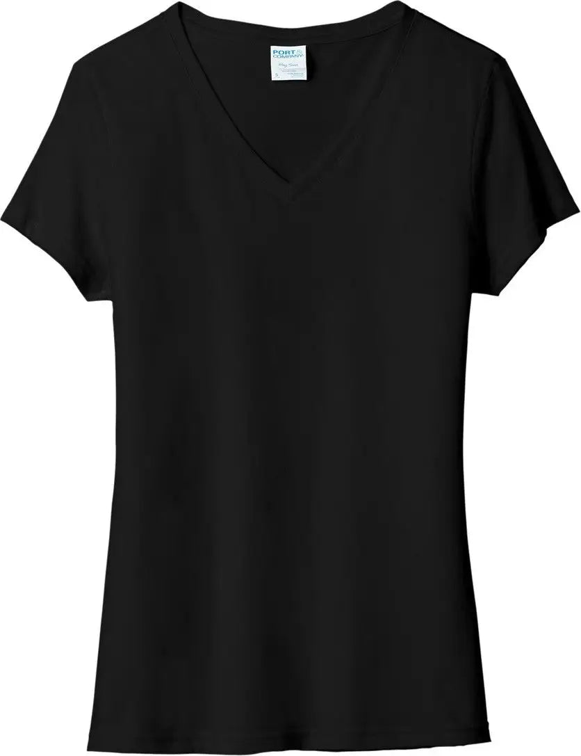 Port & Company Lpc330v co Women’s Tri-blend V-neck Tee - Black