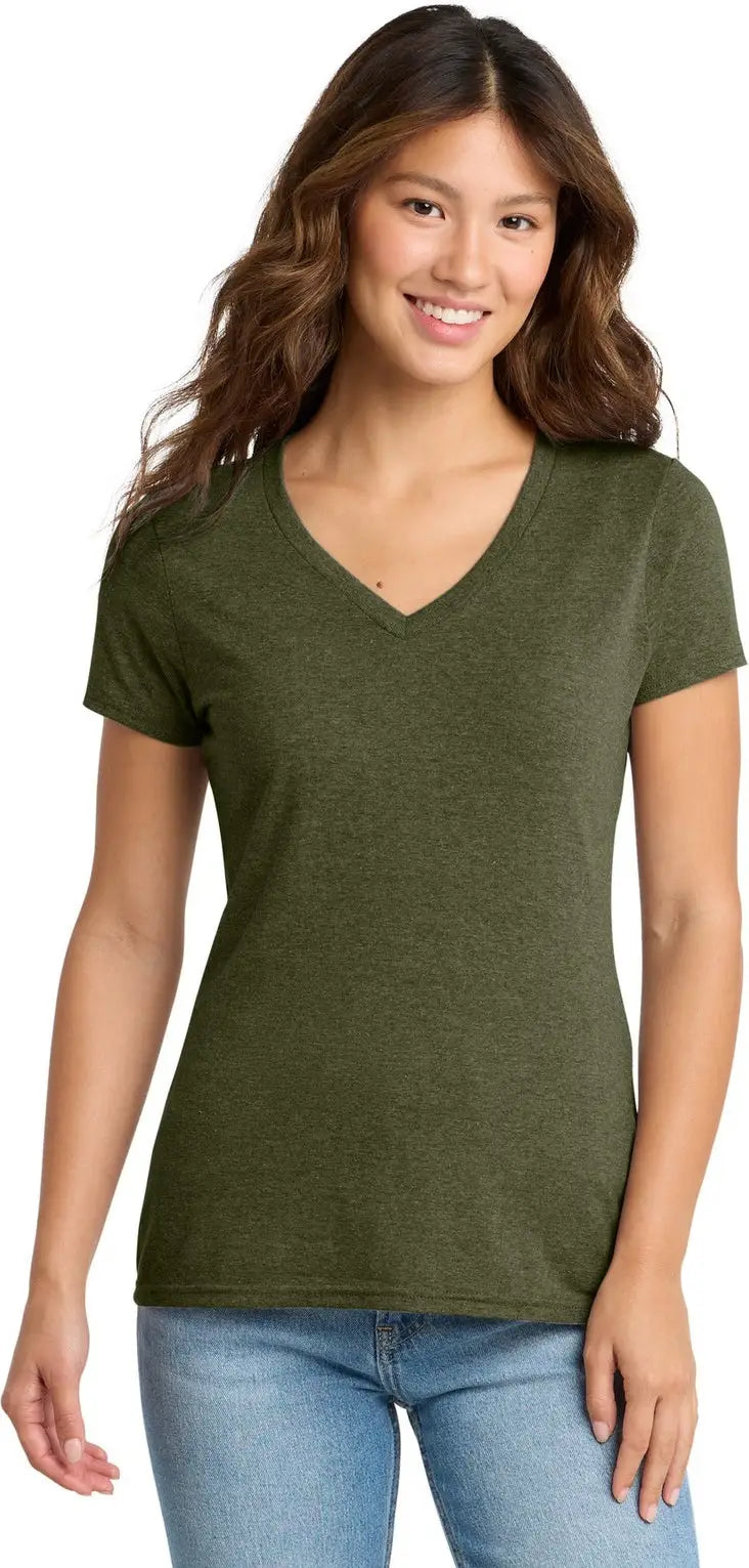 Port & Company Lpc330v co Women’s Tri-blend V-neck Tee - Military Green Heather - Ladies Xs