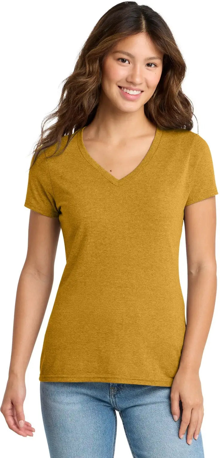 Port & Company Lpc330v co Women’s Tri-blend V-neck Tee - Ochre Yellow Heather - Ladies Xs