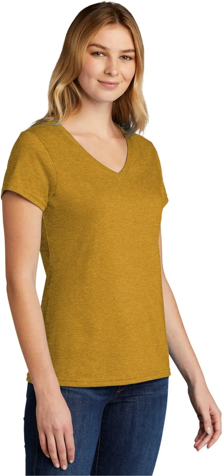 Port & Company Lpc330v co Women’s Tri-blend V-neck Tee - Ochre Yellow Heather