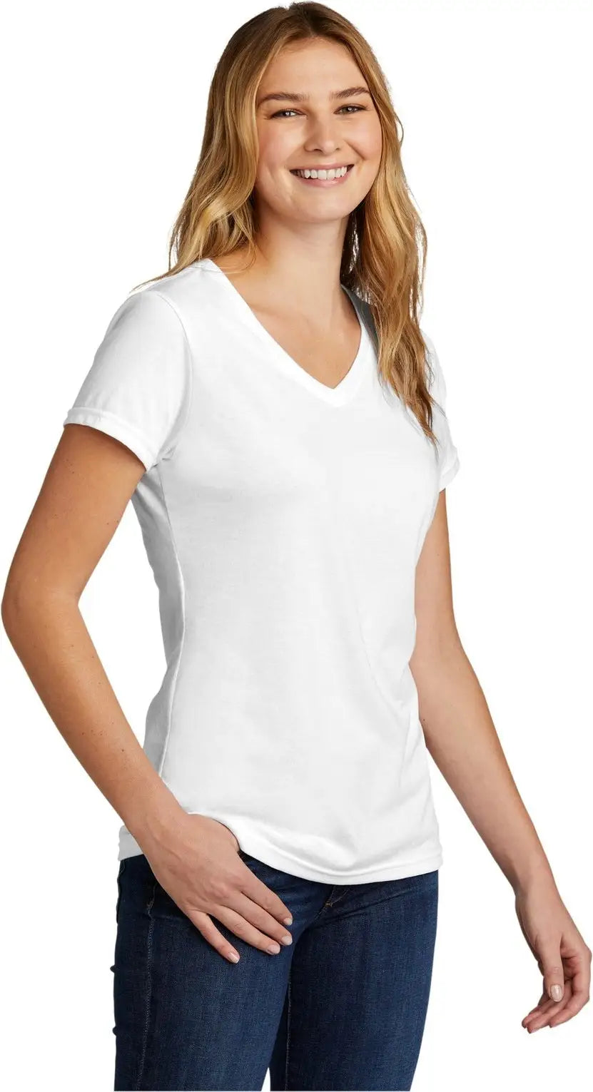 Port & Company Lpc330v co Women’s Tri-blend V-neck Tee - White