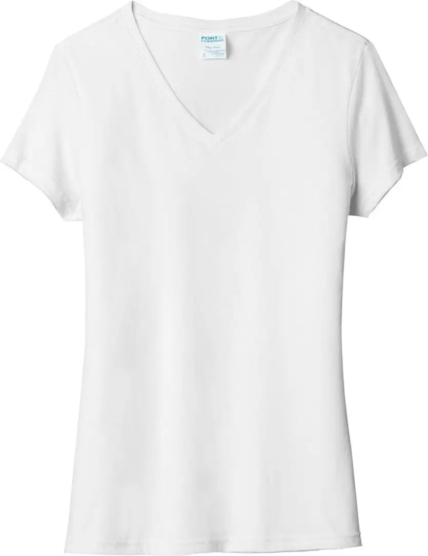 Port & Company Lpc330v co Women’s Tri-blend V-neck Tee - White
