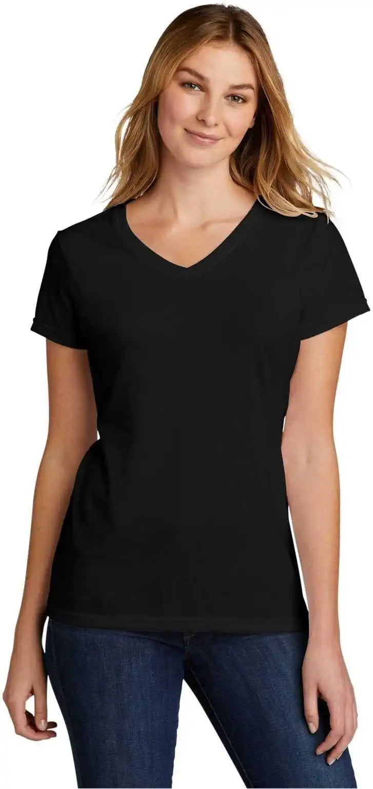 Port &amp; Company Lpc330v Ladies Tri-blend V-neck Tee - Black