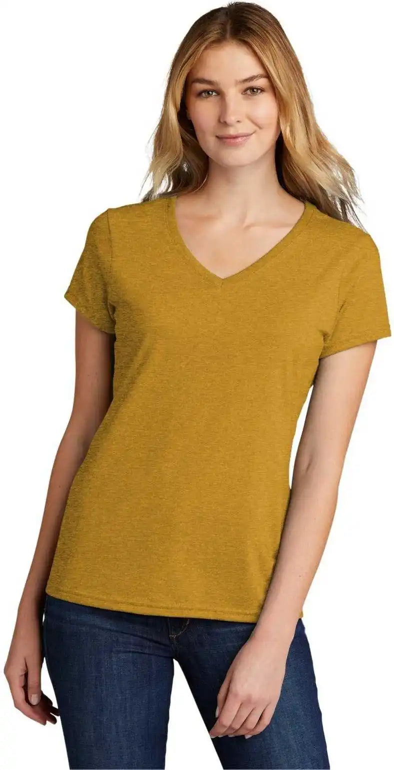 Port & Company Lpc330v Ladies Tri-blend V-neck Tee - Ochre Yellow Heather