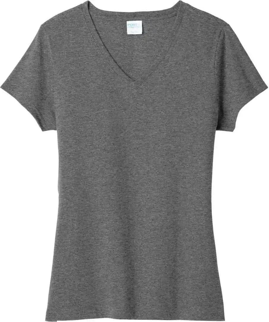 Port &amp; Company Lpc330v Women’s Tri-blend V-neck Tee - Graphite Heather