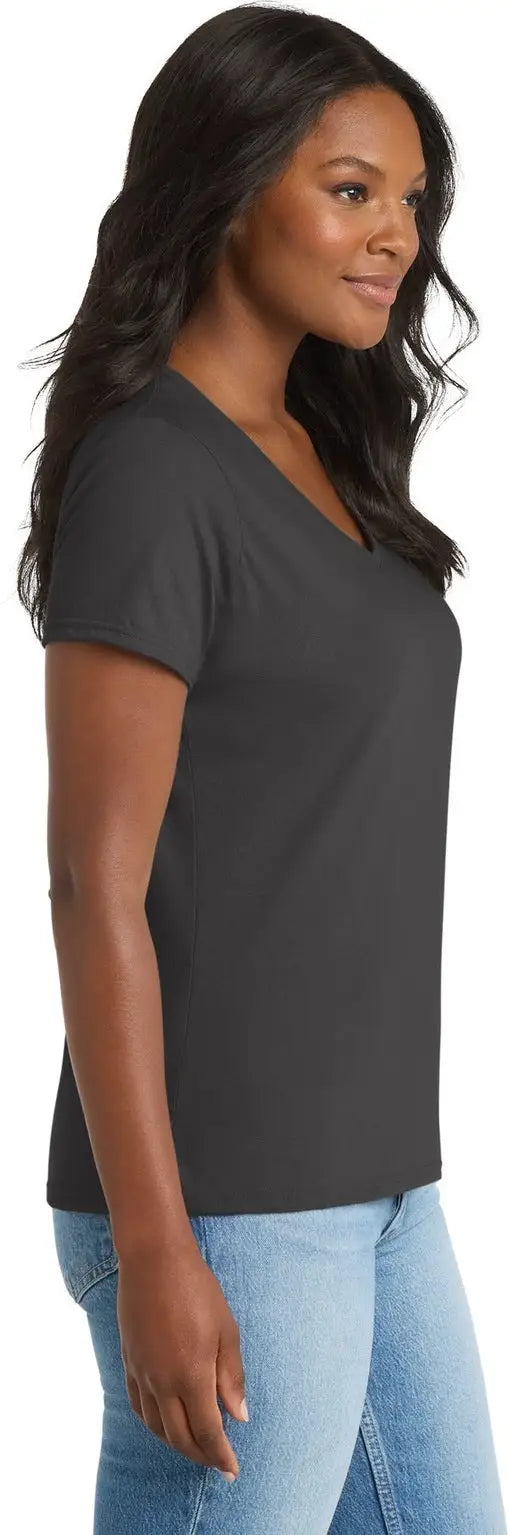 Port & Company Lpc381v co Women’s Performance Blend V-neck Tee - Charcoal