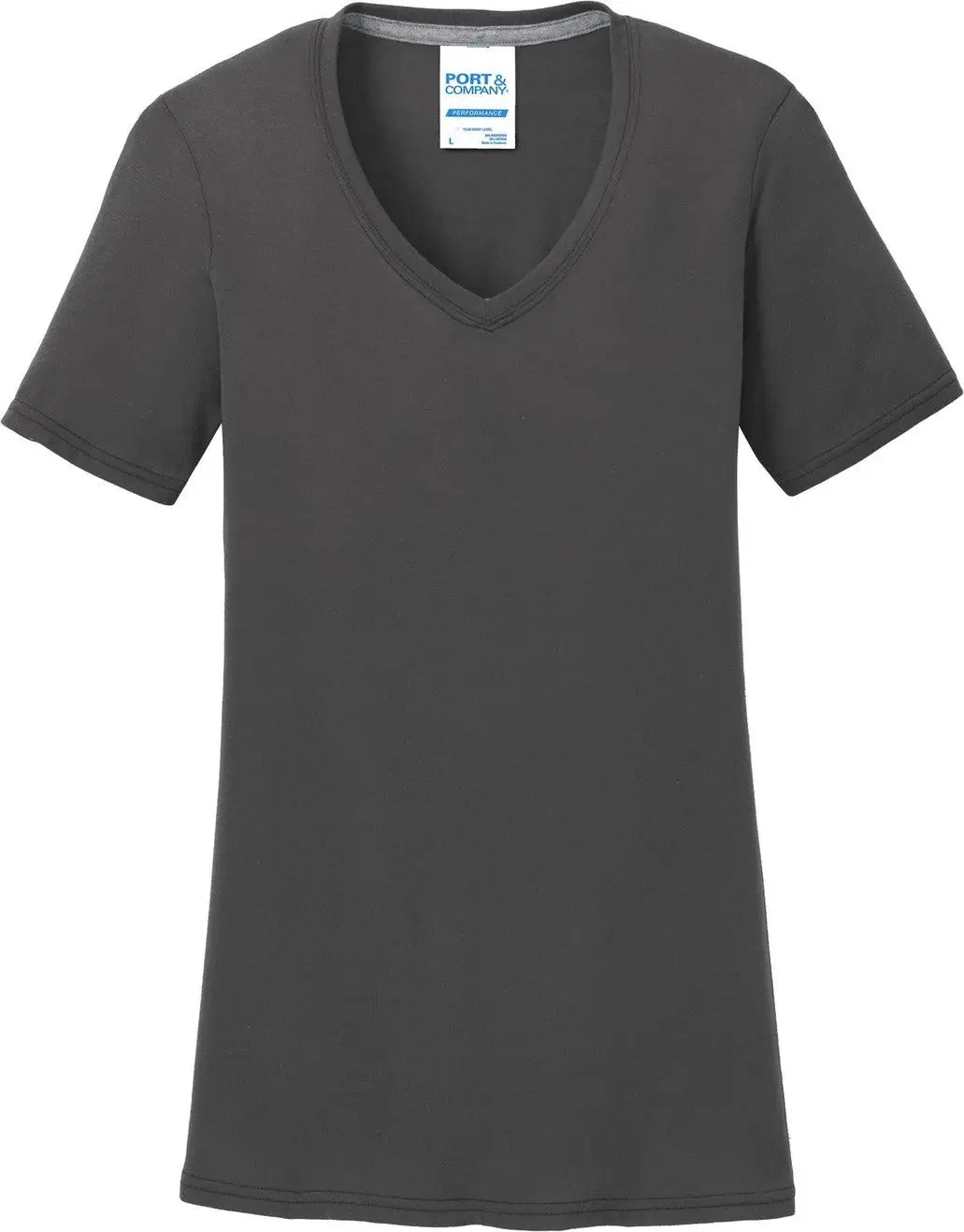 Port & Company Lpc381v co Women’s Performance Blend V-neck Tee - Charcoal
