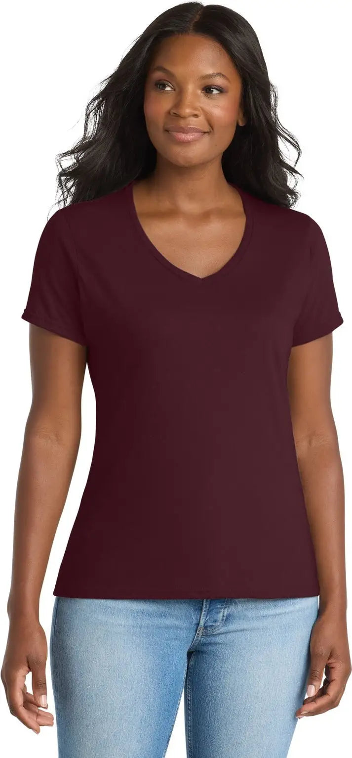 Port & Company Lpc381v co Women’s Performance Blend V-neck Tee - Athletic Maroon