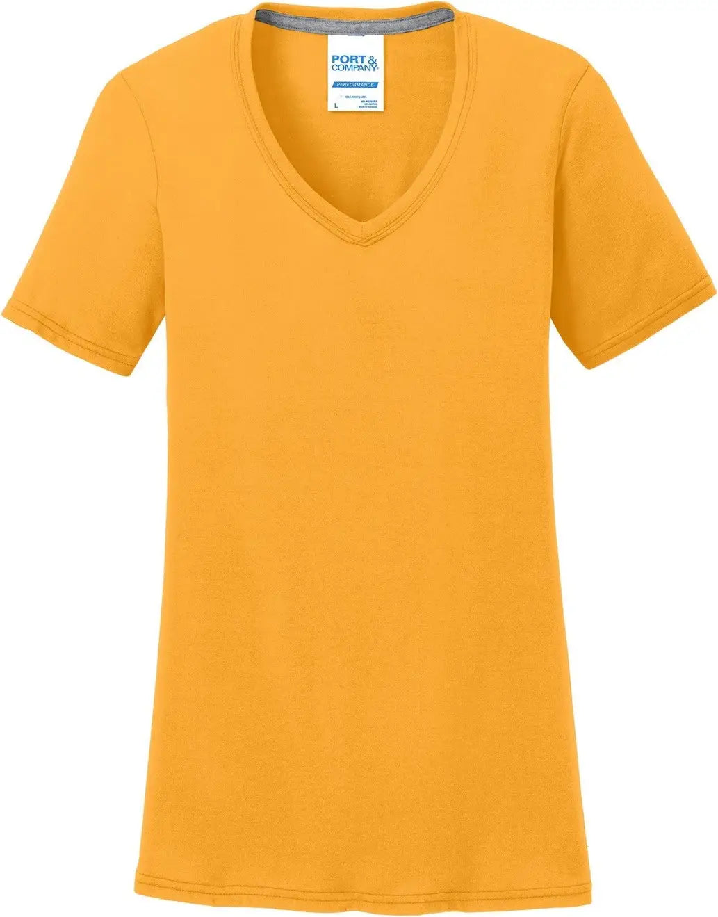 Port & Company Lpc381v co Women’s Performance Blend V-neck Tee - Gold