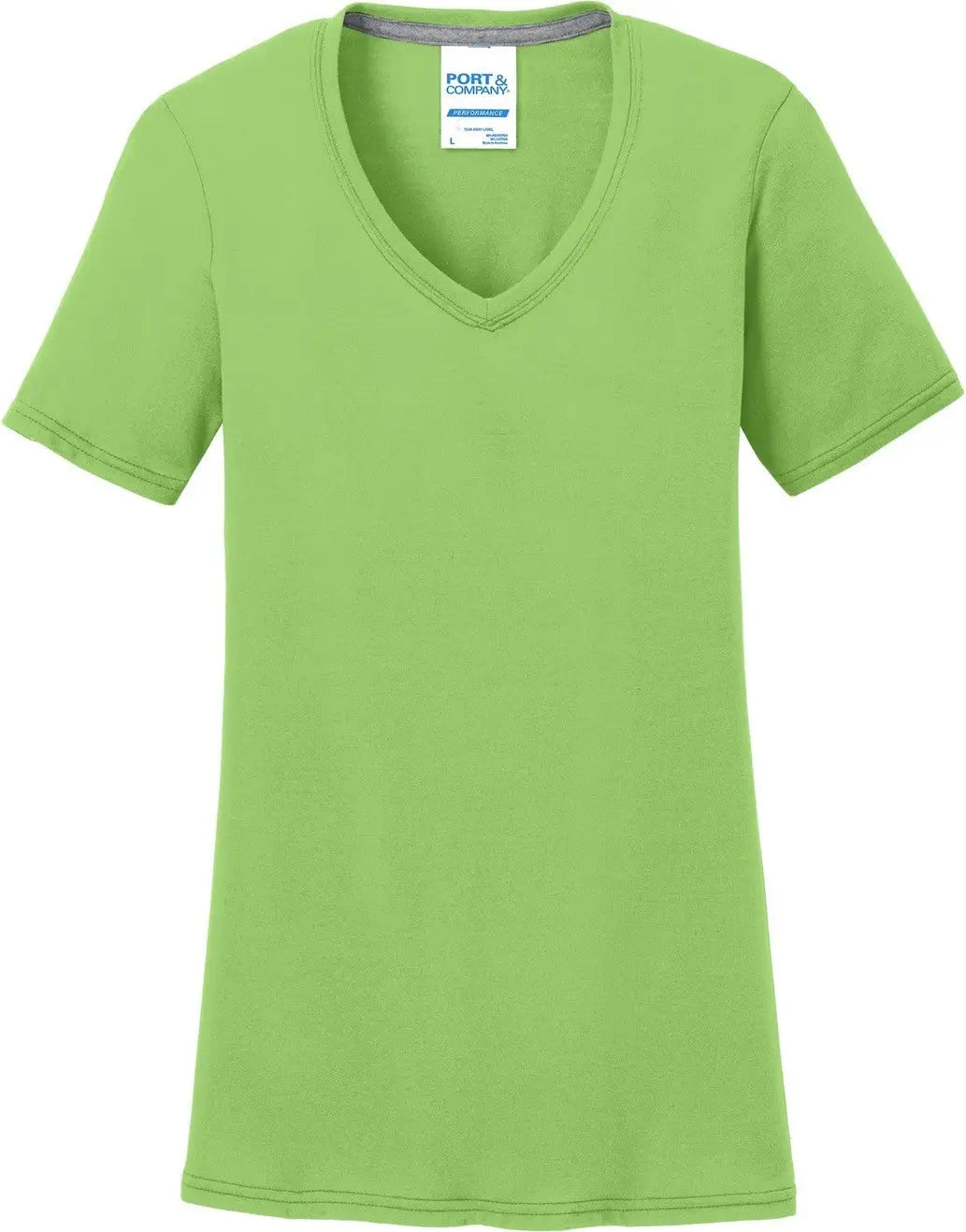 Port & Company Lpc381v co Women’s Performance Blend V-neck Tee - Lime