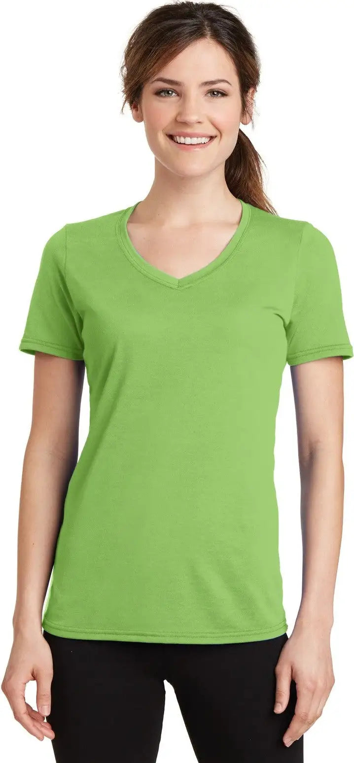 Port & Company Lpc381v co Women’s Performance Blend V-neck Tee - Lime - Ladies Xs