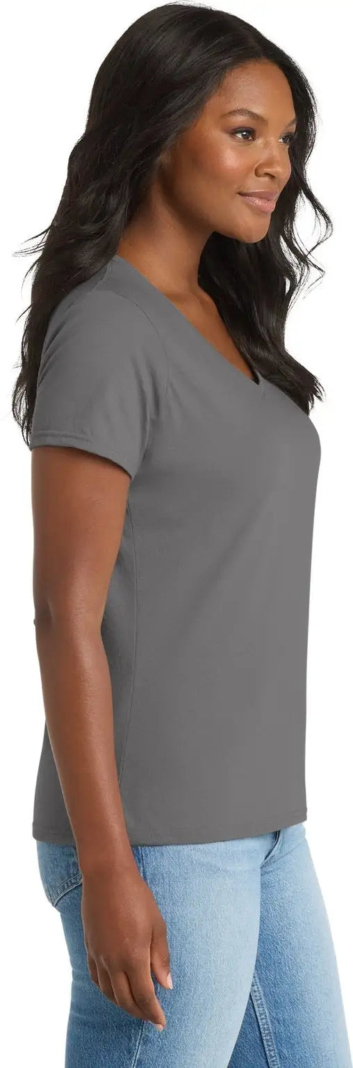 Port & Company Lpc381v co Women’s Performance Blend V-neck Tee - Medium Gray