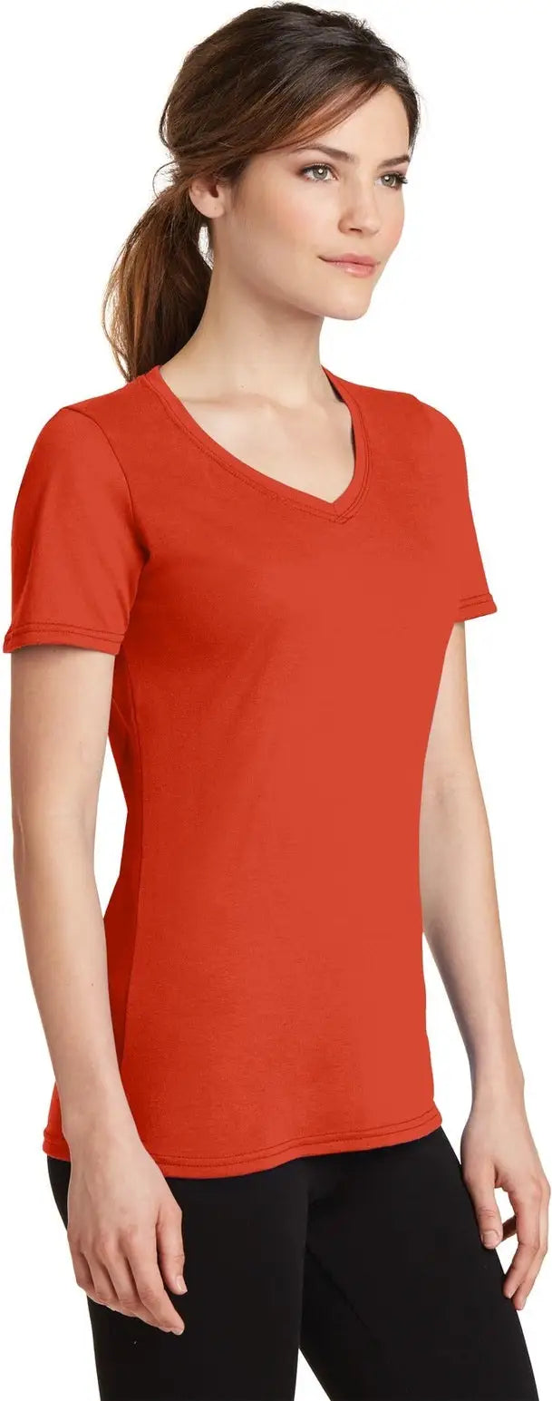 Port & Company Lpc381v co Women’s Performance Blend V-neck Tee - Orange
