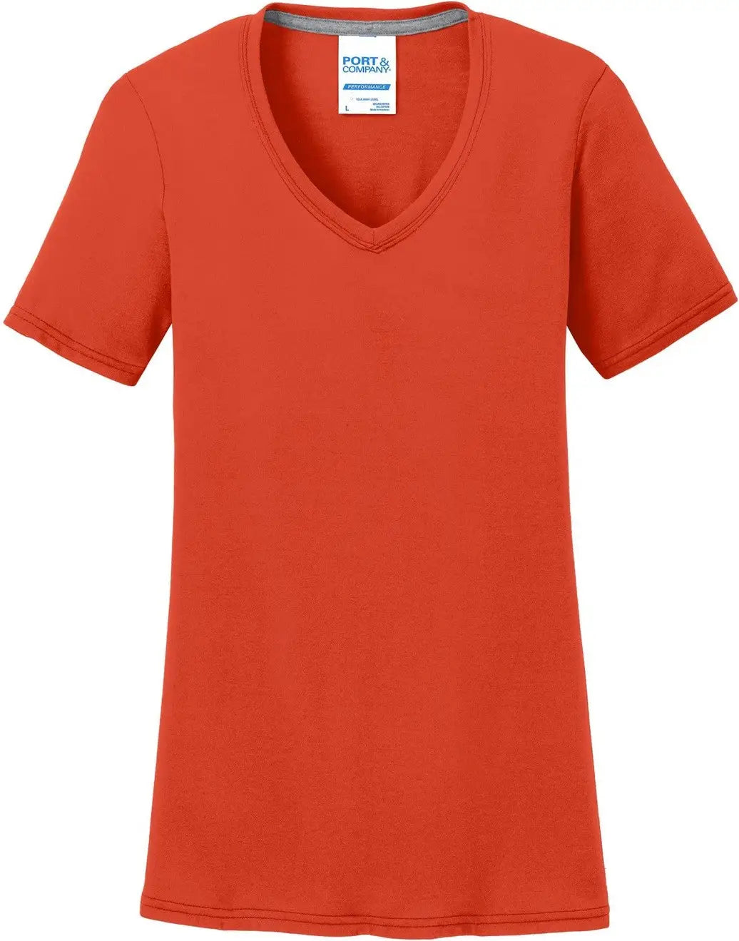Port & Company Lpc381v co Women’s Performance Blend V-neck Tee - Orange