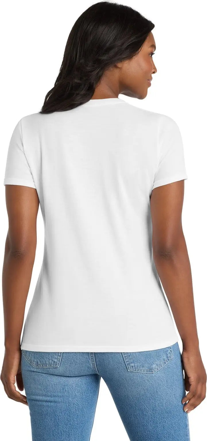 Port & Company Lpc381v co Women’s Performance Blend V-neck Tee - White