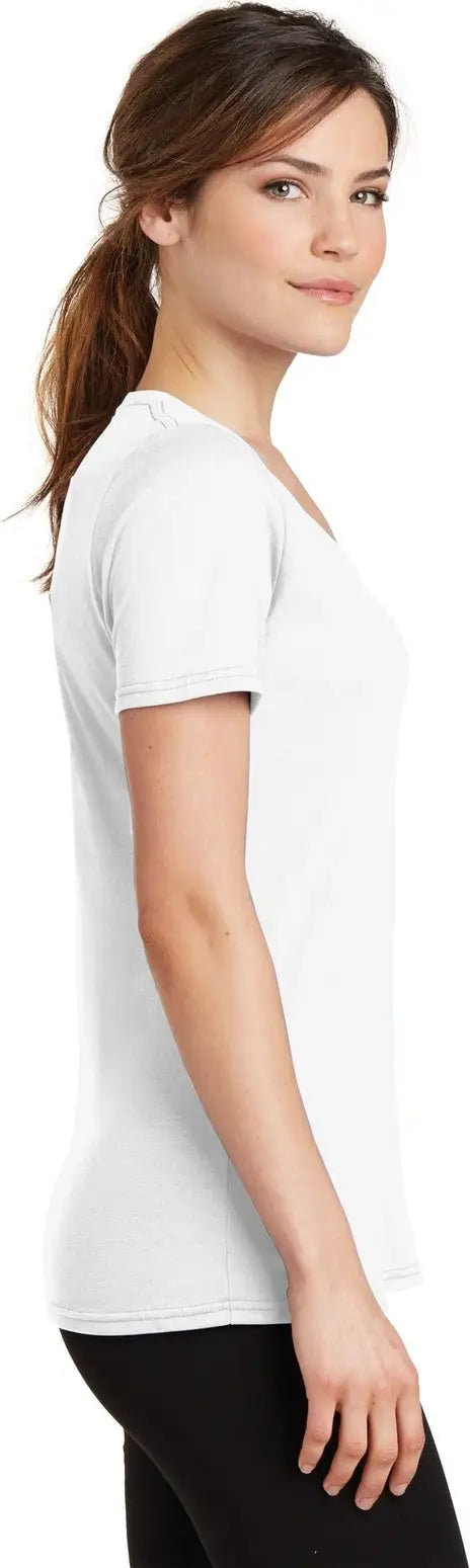 Port & Company Lpc381v co Women’s Performance Blend V-neck Tee - White