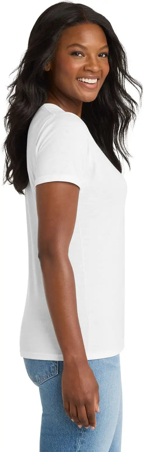 Port & Company Lpc381v co Women’s Performance Blend V-neck Tee - White