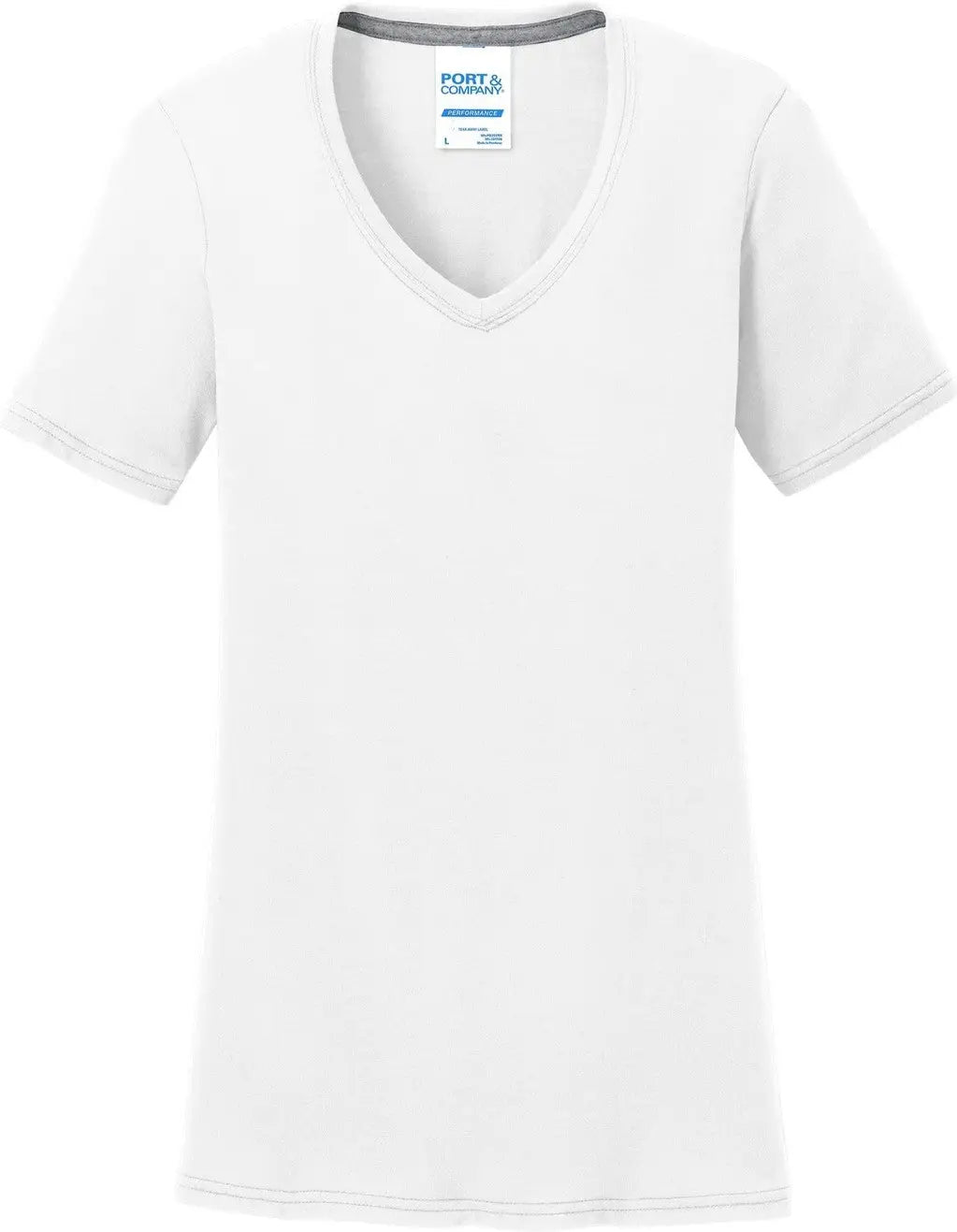 Port & Company Lpc381v co Women’s Performance Blend V-neck Tee - White