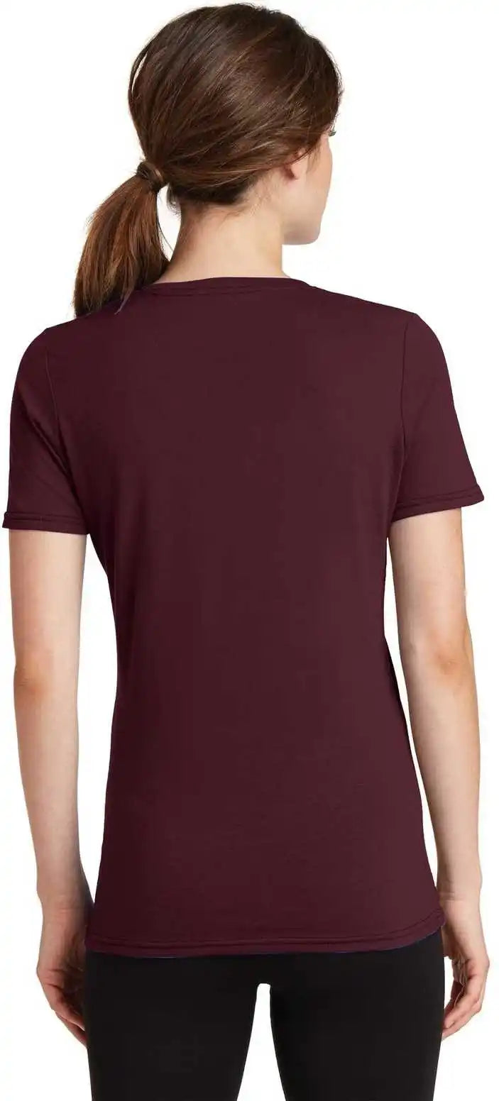 Port & Company Lpc381v Ladies Performance Blend v Neck Tee Athletic Maroon