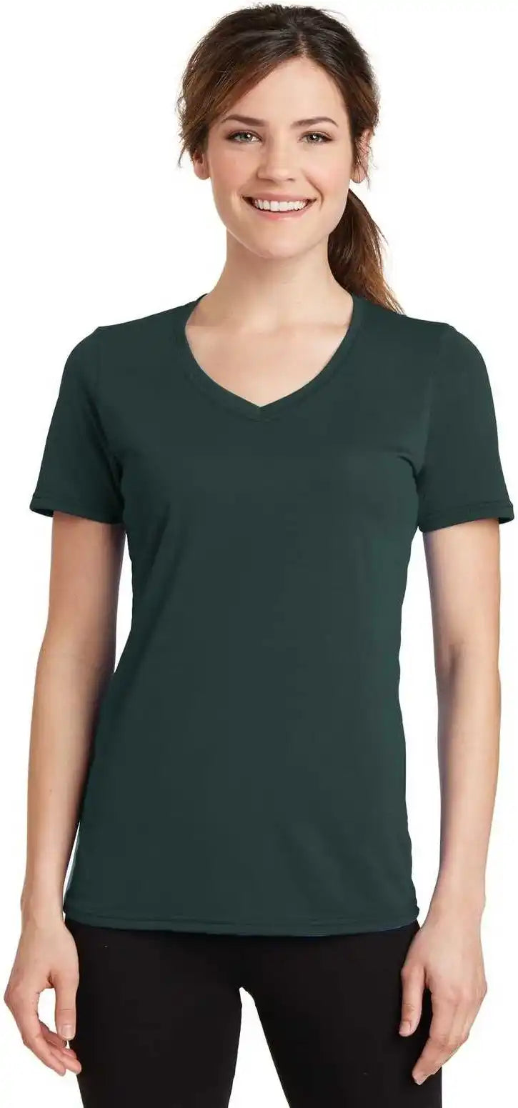 Port & Company Lpc381v Ladies Performance Blend V-neck Tee - Dark Green