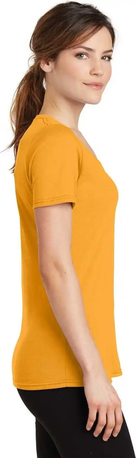 Port &amp; Company Lpc381v Ladies Performance Blend V-neck Tee - Gold