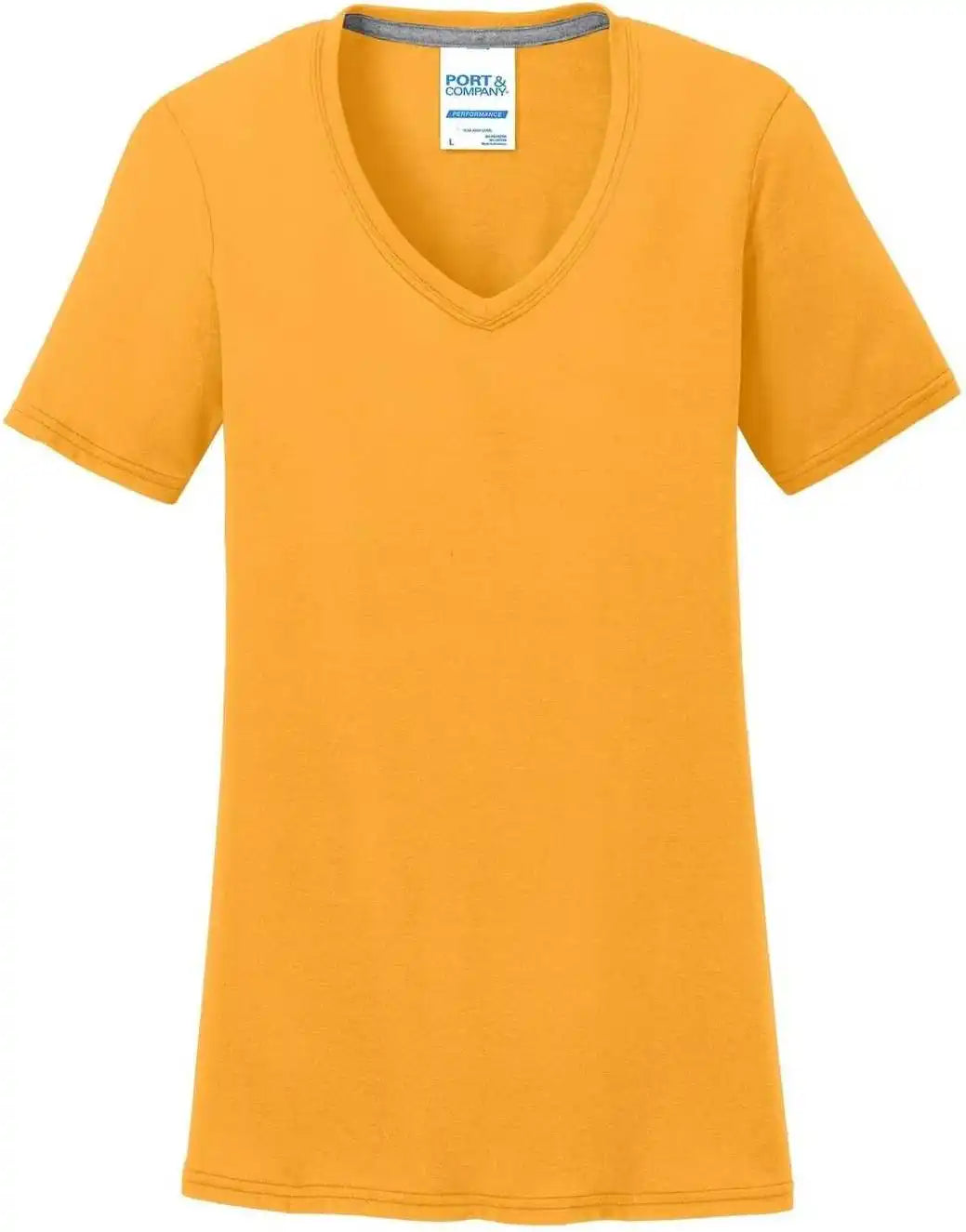 Port &amp; Company Lpc381v Ladies Performance Blend V-neck Tee - Gold