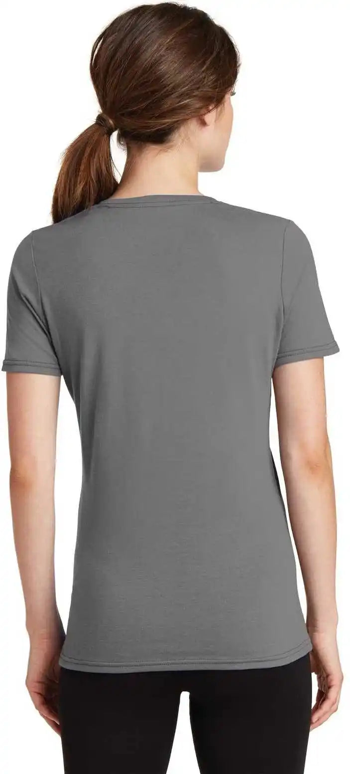 Port & Company Lpc381v Ladies Performance Blend v Neck Tee Medium Gray
